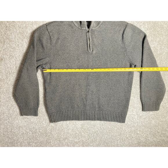 Saddlebred Mens 100% Cottom Pull Over Gray Sweater Long Sleeve 1/4 Zip Top XL - Picture 3 of 6